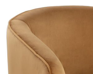 Sunpan Hazel Swivel Lounge Chair - Stylish Barrel Back Design, Perfect for Living Rooms and Offices Dark Bronze