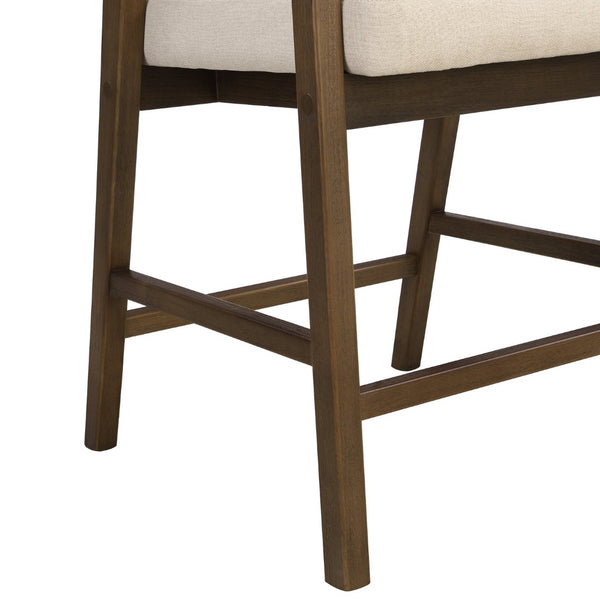 English Elm Wooden Rubberwood Counter Stools with Woven Rattan Back Mid Century Set of Two Beige,Walnut N771P257313T