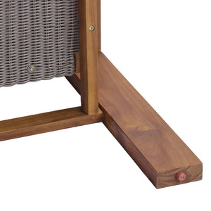 English Elm Outdoor Acacia Wood Patio Club Chairs Set of 2 with Wicker Backrest Teak Finish N772P384650T