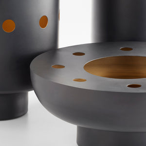 Naktis Vase Black and Brass 11522 Cyan Design