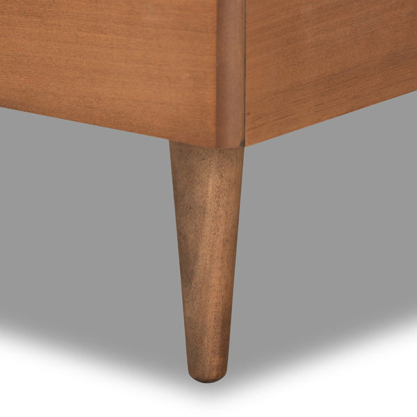 Baxton Studio Baxton Studio Saul Twin Platform Bed - Mid-Century Modern Design with Dark Grey Upholstery & Walnut Wood Saul-Dark Grey/Walnut-Twin