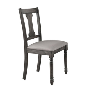 English Elm Rustic Weathered Gray Upholstered Side Chairs Set of 2 with Splatback Comfort for Dining 38"H B2741P330137