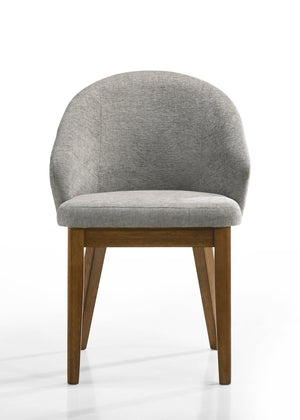 English Elm Andrew Barrel Back Fabric Dining Chairs Set of 2 with Walnut Legs Mid Century Modern B061P474505