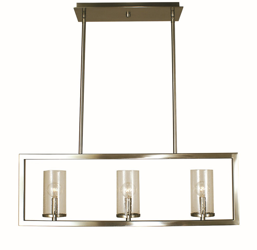 Framburg 3-light Modern Island Chandelier - Usa-made Elegance For Casual And Contemporary Spaces Brushed Nickel Metal 1153 Bn