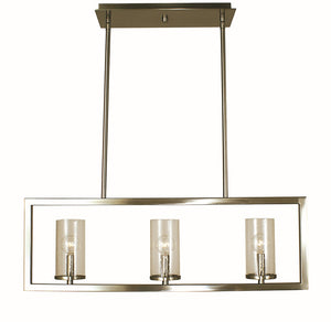 Framburg 3-light Modern Island Chandelier - Usa-made Elegance For Casual And Contemporary Spaces Brushed Nickel Metal 1153 Bn