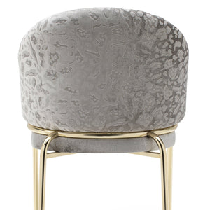 English Elm Onyx Luxurious Velvet & Chenille Accent Chair Light Gray with Gold Metal Legs — Elegant Durable Design B009P332652