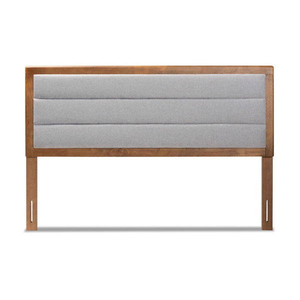 Baxton Studio Baxton Studio Dexter Modern Light Grey Upholstered Headboard with Walnut Finish for Cozy Bedrooms Light Queen MG9732-Light Grey/Walnut-Queen-HB