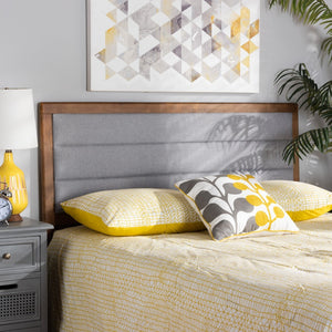 Baxton Studio Baxton Studio Dexter Modern Light Grey Upholstered Headboard with Walnut Finish for Cozy Bedrooms Light Queen MG9732-Light Grey/Walnut-Queen-HB