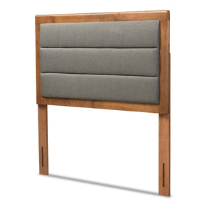 Baxton Studio Baxton Studio Modern Upholstered Headboard with Walnut Finish and Adjustable Height for Cozy Bedrooms Twin MG9732-Dark Grey/Walnut-Twin-HB