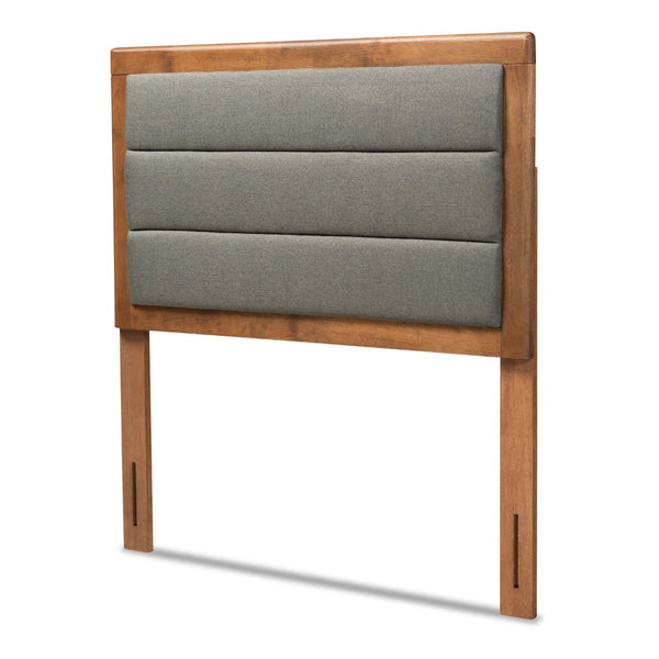 Baxton Studio Baxton Studio Modern Upholstered Headboard with Walnut Finish and Adjustable Height for Cozy Bedrooms Twin MG9732-Dark Grey/Walnut-Twin-HB
