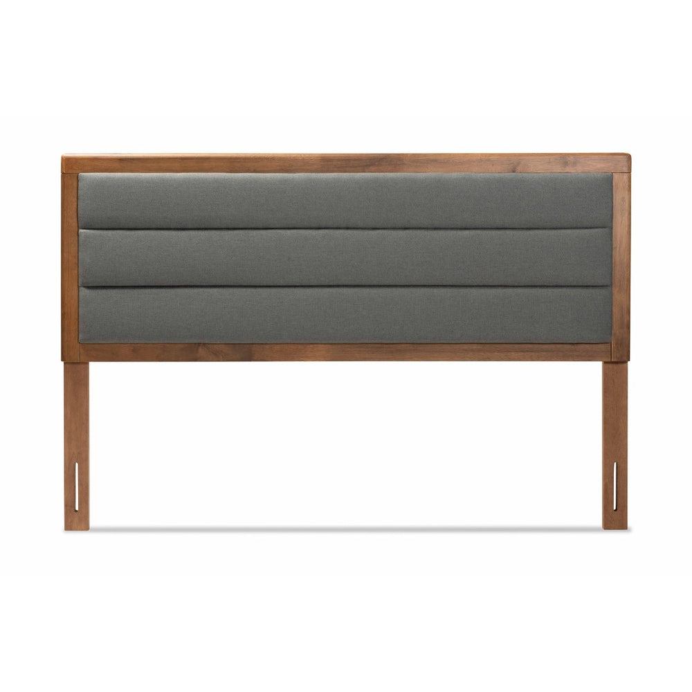 Baxton Studio Baxton Studio Modern Upholstered Headboard with Walnut Finish and Adjustable Height for Cozy Bedrooms Queen MG9732-Dark Grey/Walnut-Queen-HB