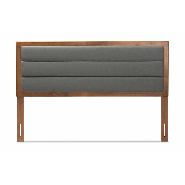 Baxton Studio Baxton Studio Modern Upholstered Headboard with Walnut Finish and Adjustable Height for Cozy Bedrooms Queen MG9732-Dark Grey/Walnut-Queen-HB
