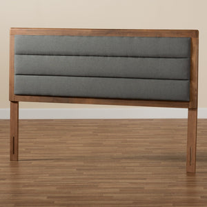 Baxton Studio Baxton Studio Modern Upholstered Headboard with Walnut Finish and Adjustable Height for Cozy Bedrooms Queen MG9732-Dark Grey/Walnut-Queen-HB