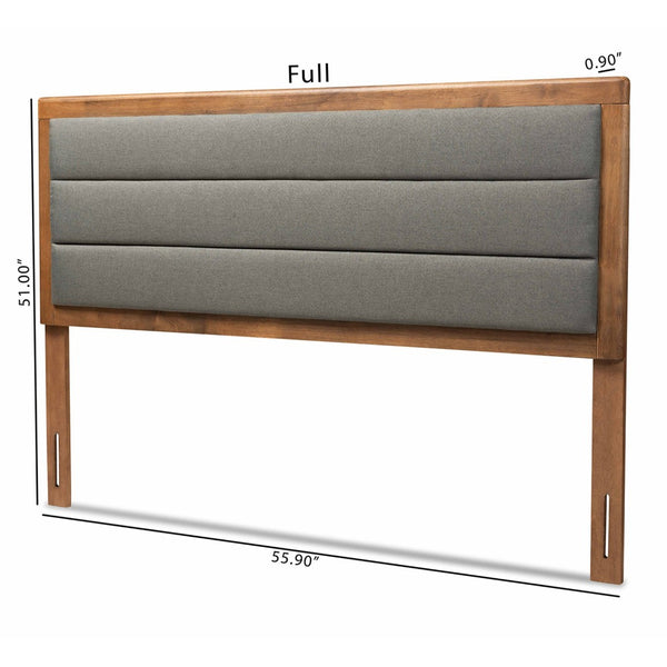 Baxton Studio Baxton Studio Modern Upholstered Headboard with Walnut Finish and Adjustable Height for Cozy Bedrooms Queen MG9732-Dark Grey/Walnut-Queen-HB