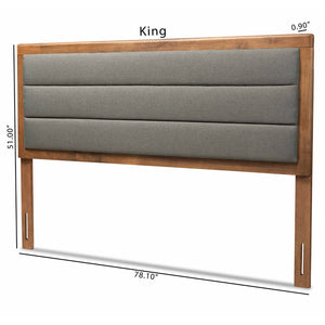 Baxton Studio Baxton Studio Modern Upholstered Headboard with Walnut Finish and Adjustable Height for Cozy Bedrooms Queen MG9732-Dark Grey/Walnut-Queen-HB