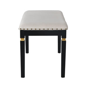 English Elm 6-Piece Kitchen Dining Set with 60" Rectangular Table, Tufted High-Back Chairs & Bench, Durable Wood Black N752S001080B