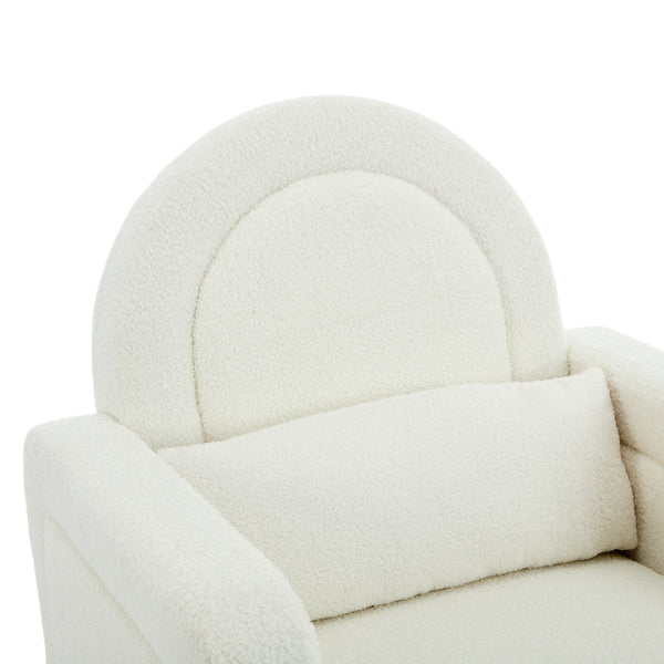 English Elm Christopher Knight Home® - Accent Rocking Chair In Cream Teddy Velvet - Ergonomic Design, Gentle Rocking, Ultimate Comfort! N765P263907W