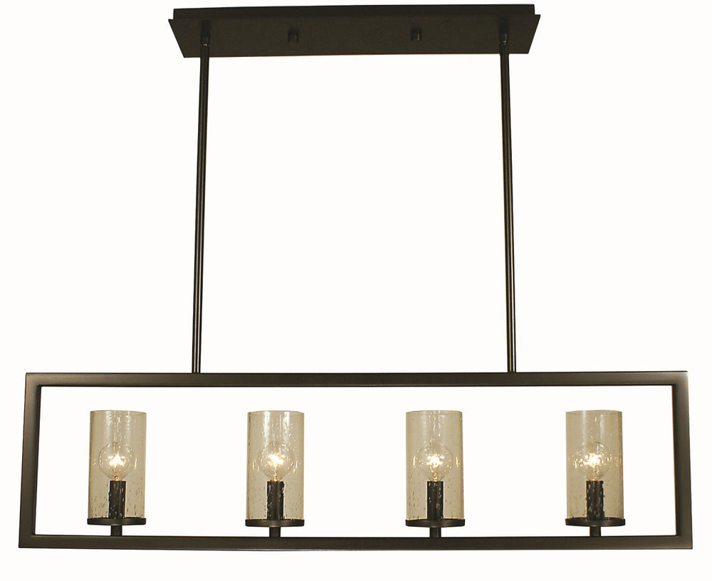 Framburg 4-light Contemporary Island Chandelier - Elegant Fixture For Casual Or Modern Interior Spaces Mahogany Bronze Metal 1154 Mb