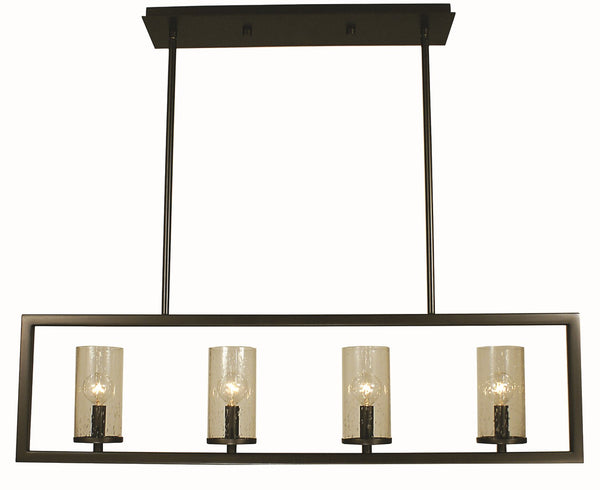 Framburg 4-light Contemporary Island Chandelier - Elegant Fixture For Casual Or Modern Interior Spaces Mahogany Bronze Metal 1154 Mb