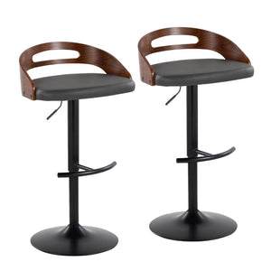 English Elm Adjustable Swivel Barstools Set of 2 Faux Leather Counter Height Kitchen Seating B202S02164