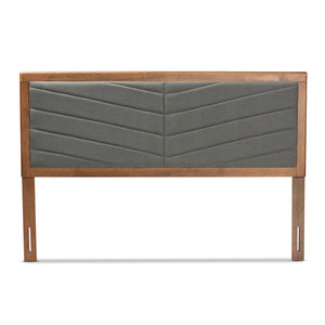 Baxton Studio Baxton Studio Modern King Size Headboard - Dark Grey Upholstered with Chevron Tufting & Walnut Finish Iden Dark Queen MG9733-Dark Grey/Walnut-Queen-HB