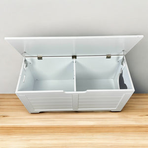 English Elm 39.4" Modern Top-Open Cat Litter Box Enclosure Cabinet, Dog-Proof Hideaway, Storage End Table White W1412P176880