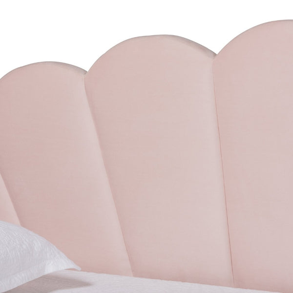 Baxton Studio Baxton Timila Modern Light Pink Velvet Upholstered Daybed with Trundle - Stylish Comfort & Design Twin BBT61047T-Light Pink Velvet-Daybed-T/T