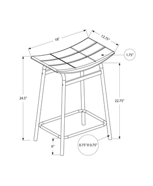 English Elm Barstool, Set Of 2 Modern Counter-Height Stools In Grey Fabric & Black Metal For Stylish Dining B2710P287023