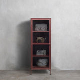 IDEAZ 1154UFAWine Red Steel Tower Cabinet Red & Golden 1154UFA