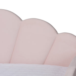 Baxton Studio Baxton Timila Modern Light Pink Velvet Upholstered Daybed with Trundle - Stylish Comfort & Design Queen BBT61047T-Light Pink Velvet-Daybed-Q/T