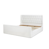 English Elm Brooks Contemporary Tufted Shelter Platform Bed, King, Antique White Polyester