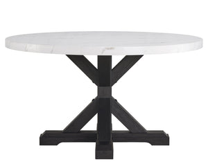 English Elm 5Pc Vance Dining Set - Elegant White Faux Marble Table & Gray Upholstered Wing-Back Chairs, Black Finish B011S00991