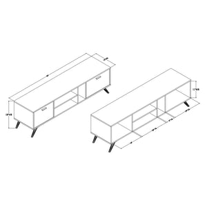 Baxton Studio Baxton Studio Modern Dark Grey & Gold Finished Wood TV Stand with Storage for a Stylish Living Room LV19TV1912-Dark Grey-TV