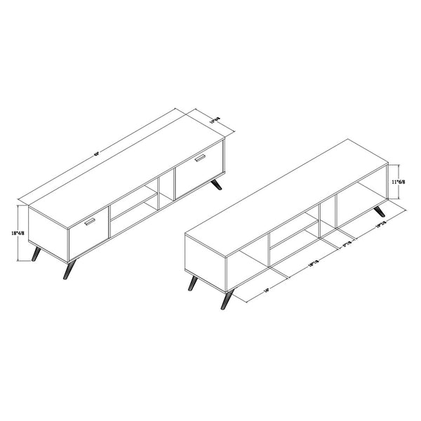 Baxton Studio Baxton Studio Modern Dark Grey & Gold Finished Wood TV Stand with Storage for a Stylish Living Room LV19TV1912-Dark Grey-TV