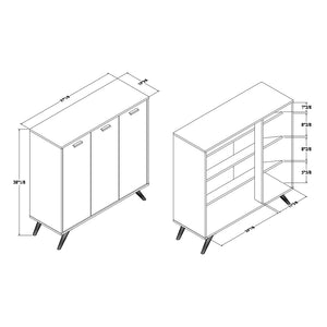 Baxton Studio Baxton Studio Modern Dark Grey Shoe Cabinet with Gold Accents - Stylish Storage for 12 Pairs LV19SC1915-Dark Grey-Shoe Cabinet