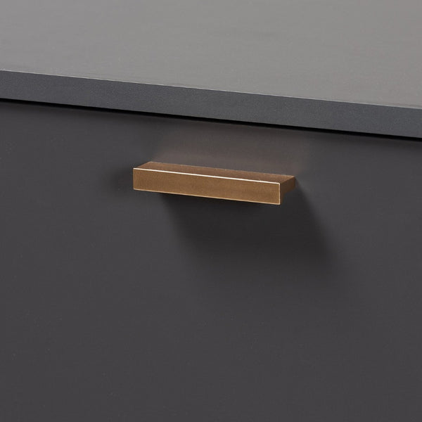 Baxton Studio Baxton Studio Modern Dark Grey Shoe Cabinet with Gold Accents - Stylish Storage for 12 Pairs LV19SC1915-Dark Grey-Shoe Cabinet