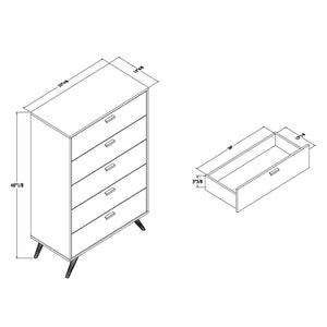 Baxton Studio Baxton Studio 5-Drawer Chest in Dark Grey with Gold Accents - Modern Storage for Every Bedroom Decor LV19COD1923-Dark Grey-5DW-Chest