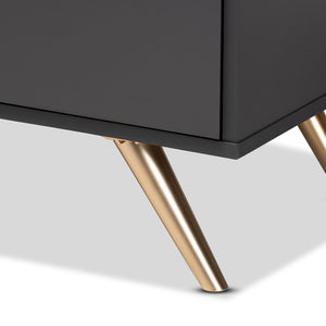 Baxton Studio Baxton Studio 5-Drawer Chest in Dark Grey with Gold Accents - Modern Storage for Every Bedroom Decor LV19COD1923-Dark Grey-5DW-Chest