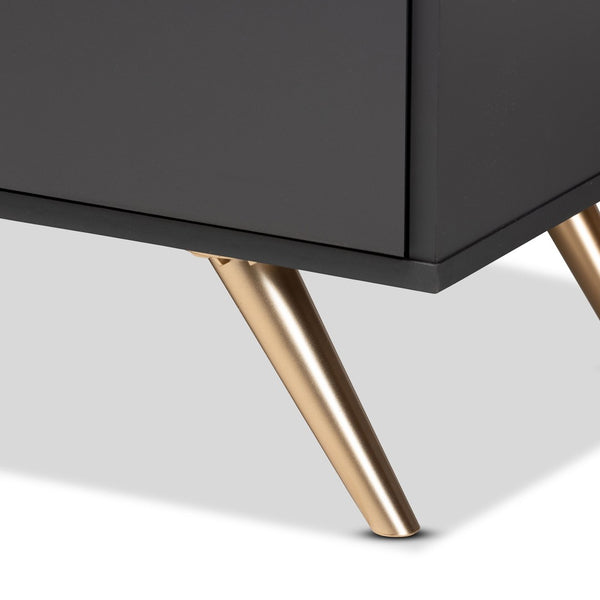 Baxton Studio Baxton Studio 5-Drawer Chest in Dark Grey with Gold Accents - Modern Storage for Every Bedroom Decor LV19COD1923-Dark Grey-5DW-Chest