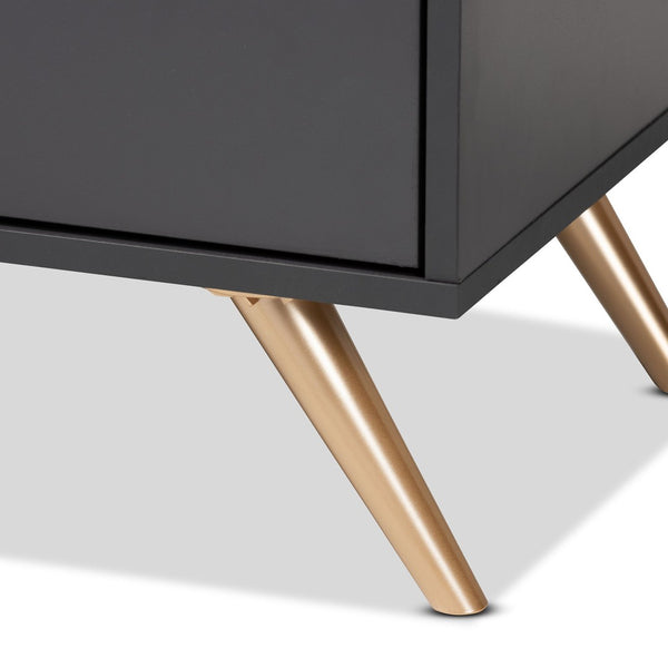 Baxton Studio Baxton Studio Kelson Dark Grey & Gold 6-Drawer Dresser for Modern Bedroom, Stylish Storage Solution LV19COD19231-Dark Grey-6DW-Dresser
