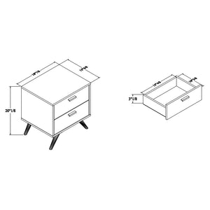 Baxton Studio Baxton Studio Modern 2-Drawer Nightstand in Dark Grey with Gold Accents for Stylish Bedroom Storage LV19ST1924-Dark Grey-NS