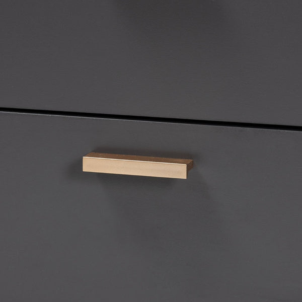 Baxton Studio Baxton Studio Modern 2-Drawer Nightstand in Dark Grey with Gold Accents for Stylish Bedroom Storage LV19ST1924-Dark Grey-NS