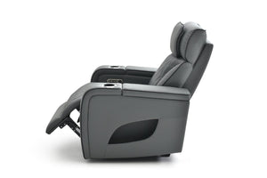 English Elm Lumin Power Recliner Faux Leather Chair with Led Lighting and Built in Usb Charging Gray B078P497926