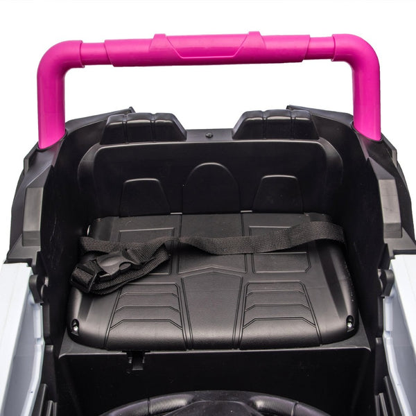 English Elm 12v Kids Electric Utv Ride on Toy with Parental Remote Swing Function and Shock Absorbers Pink W1578P368159