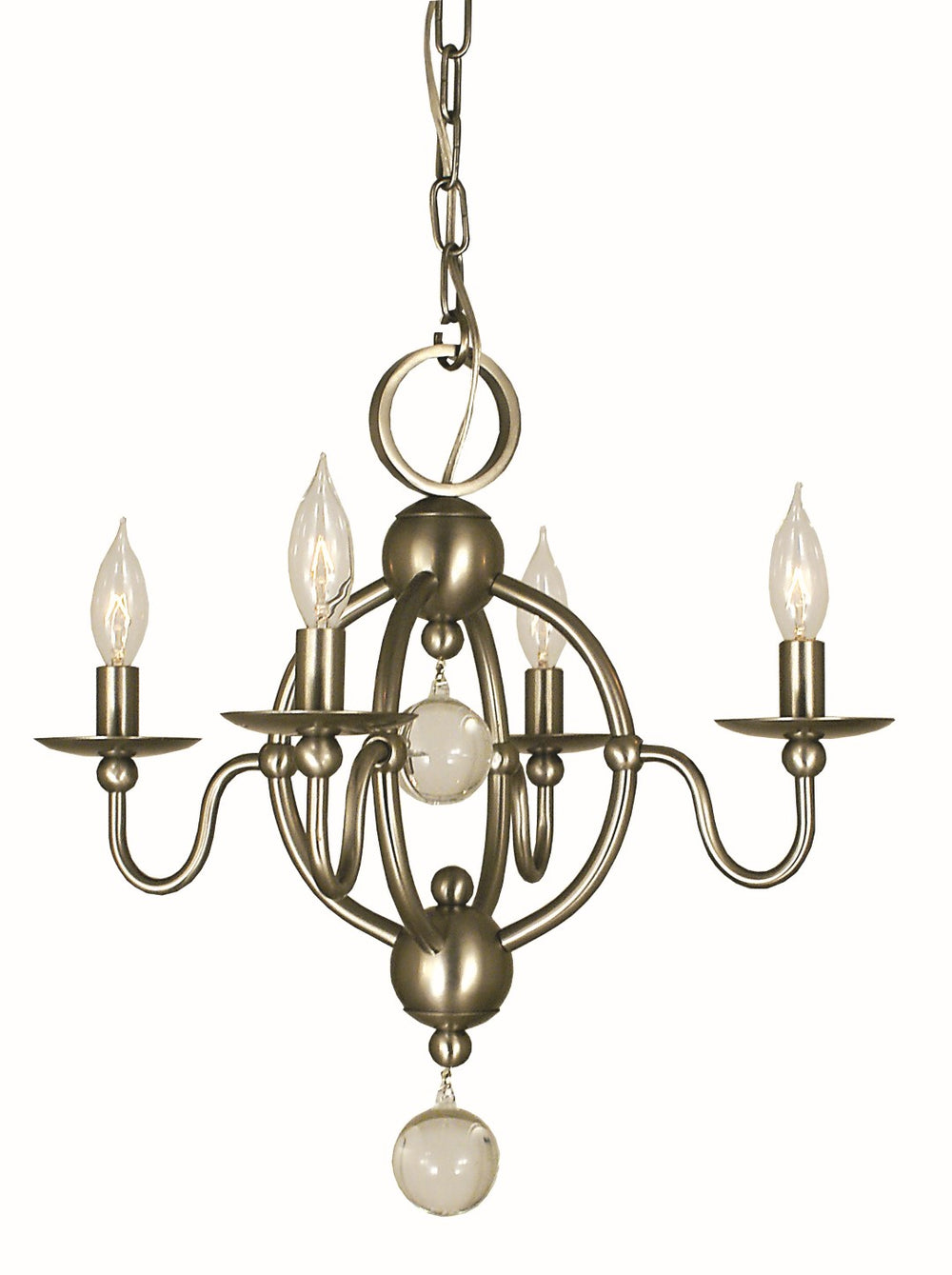 Framburg 4-light Elegant Quatrefoil Mini Chandelier - Usa-made Design For Timeless Beauty And Harmony Brushed Nickel Metal 1159 Bn