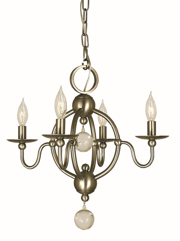 Framburg 4-light Elegant Quatrefoil Mini Chandelier - Usa-made Design For Timeless Beauty And Harmony Brushed Nickel Metal 1159 Bn