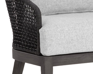 Sunpan Capri Lounge Chair - Stylish Outdoor Seating with Durable Teak Base and Weather-Resistant Fabric Smoke Grey / Copacabana Marble