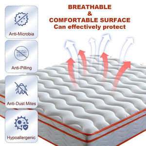 English Elm Medium Firm Hybrid Mattress with Pocket Springs and Certipur Foam for Restful Sleep W3203P348752
