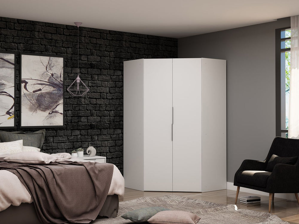 Manhattan Comfort Mulberry Contemporary - Modern Wardrobe/ Armoire/ Closet White 115GMC1