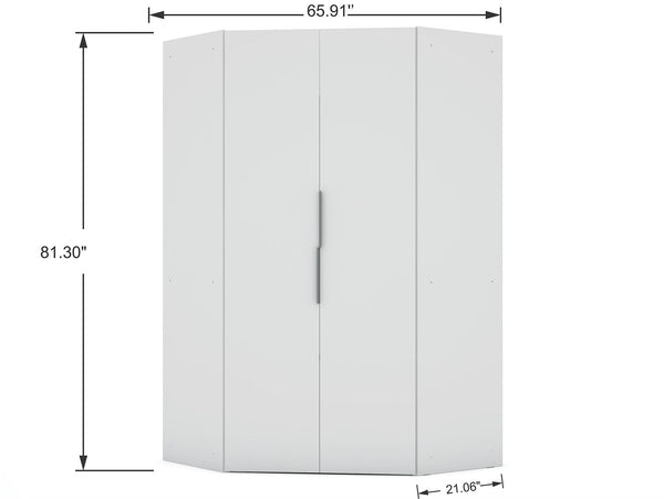Manhattan Comfort Mulberry Contemporary - Modern Wardrobe/ Armoire/ Closet White 115GMC1